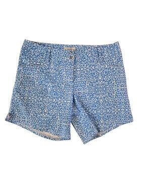Adidas Size 6 Blue White Geometric Print Athletic Golf Shorts
